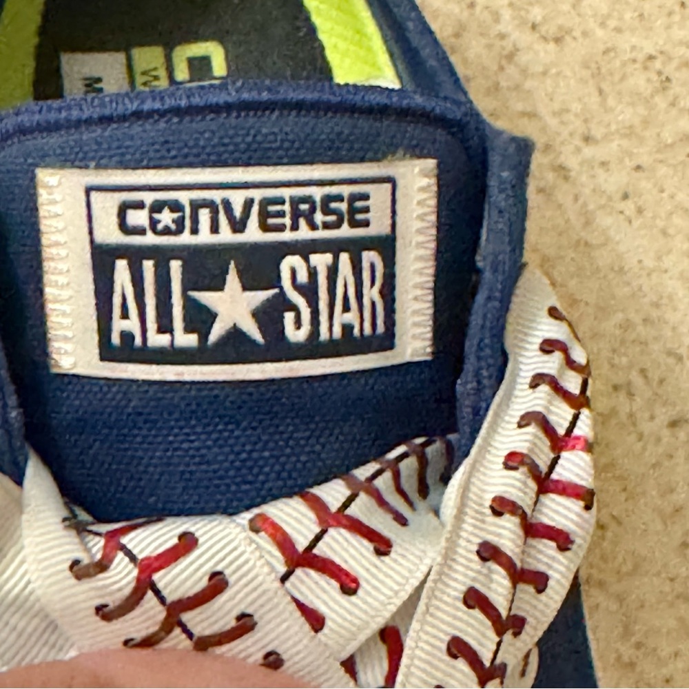 Converse Blue BLING toe cap neakers with Baseball Stitch Laces - Picture 5 of 13